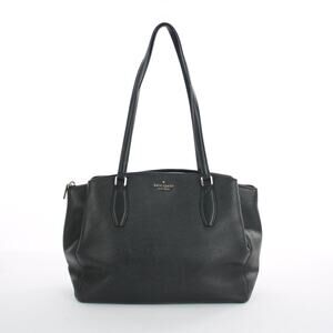 Kate Spade Black Leather Shoulder Tote Bag Large Zip Top Double Handle